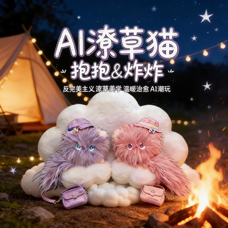 Ai Doodle Cat Plush Toy Hug Bomb Trendy Toy Bag Pendant Keychain Birthday Gift