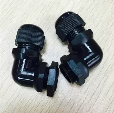 External forced plastic cable connector PG corner Type 90 degree key lock nylon fixed head right angle Glenn head direct sale