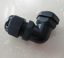 90 degree angled cable waterproof connector M12 curved right angle fixed head plastic SGS Glan head lock direct sales