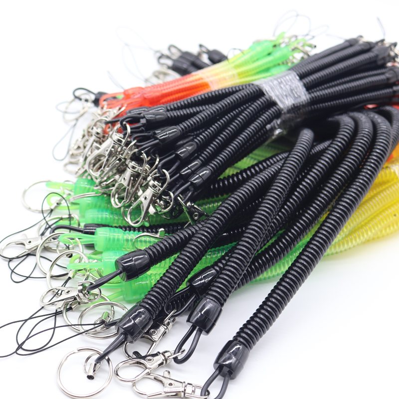 Short Spring Rope Keychain, Spring Rope Spiral Elastic Phone Cord, Retractable Cord, Anti-Lost Key Lanyard for Elderly People's Phones