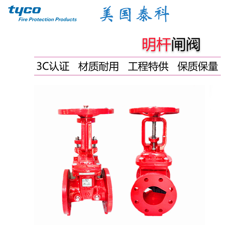 TYCO Tyco fire flange gate valve 300PSI bright rod flange gate valve DN50-DN300FM certified gate valve