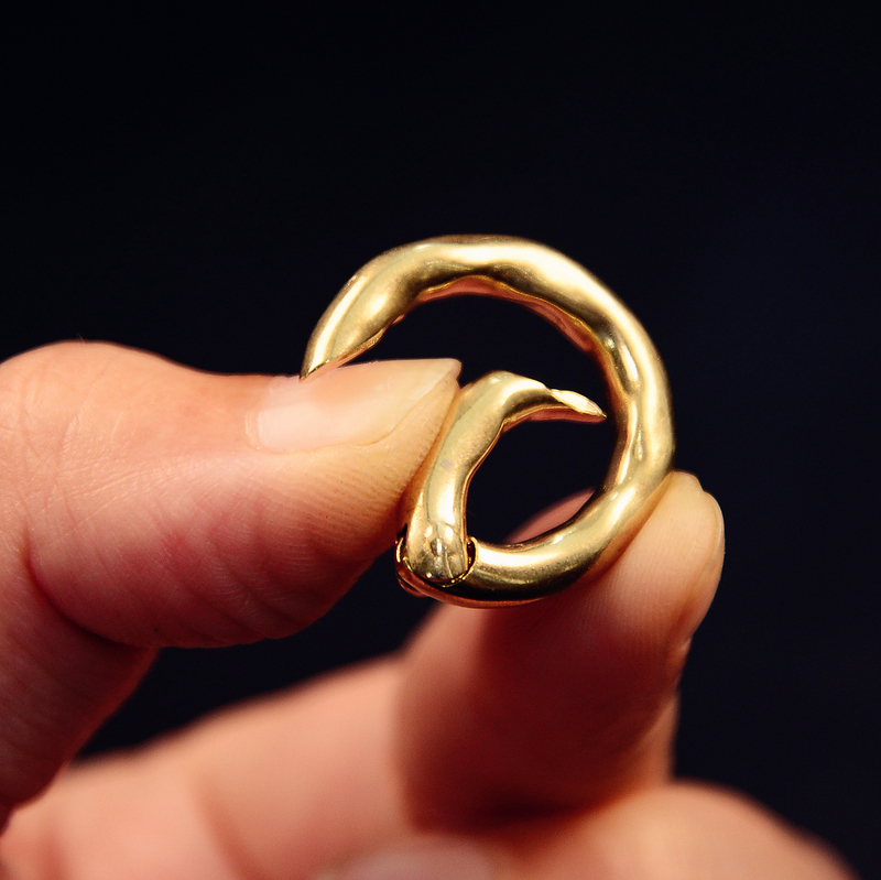 Solid Brass Keychain Spring Split Ring Multi-Specification Car Key Connecting Ring Handmade DIY Accessories