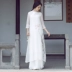 Đức Phật mỉm cười cạnh phụ nữ Trung Quốc Zen hai lớp váy dài áo choàng lớn đu váy retro văn học cổ tích phù hợp với trà - váy đầm váy đầm