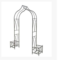 Iron Arch Flower Frame Outdoor Furniture Garden Arch Climbing Flower Frame Wrought Iron Arch with Flower Pot Frame