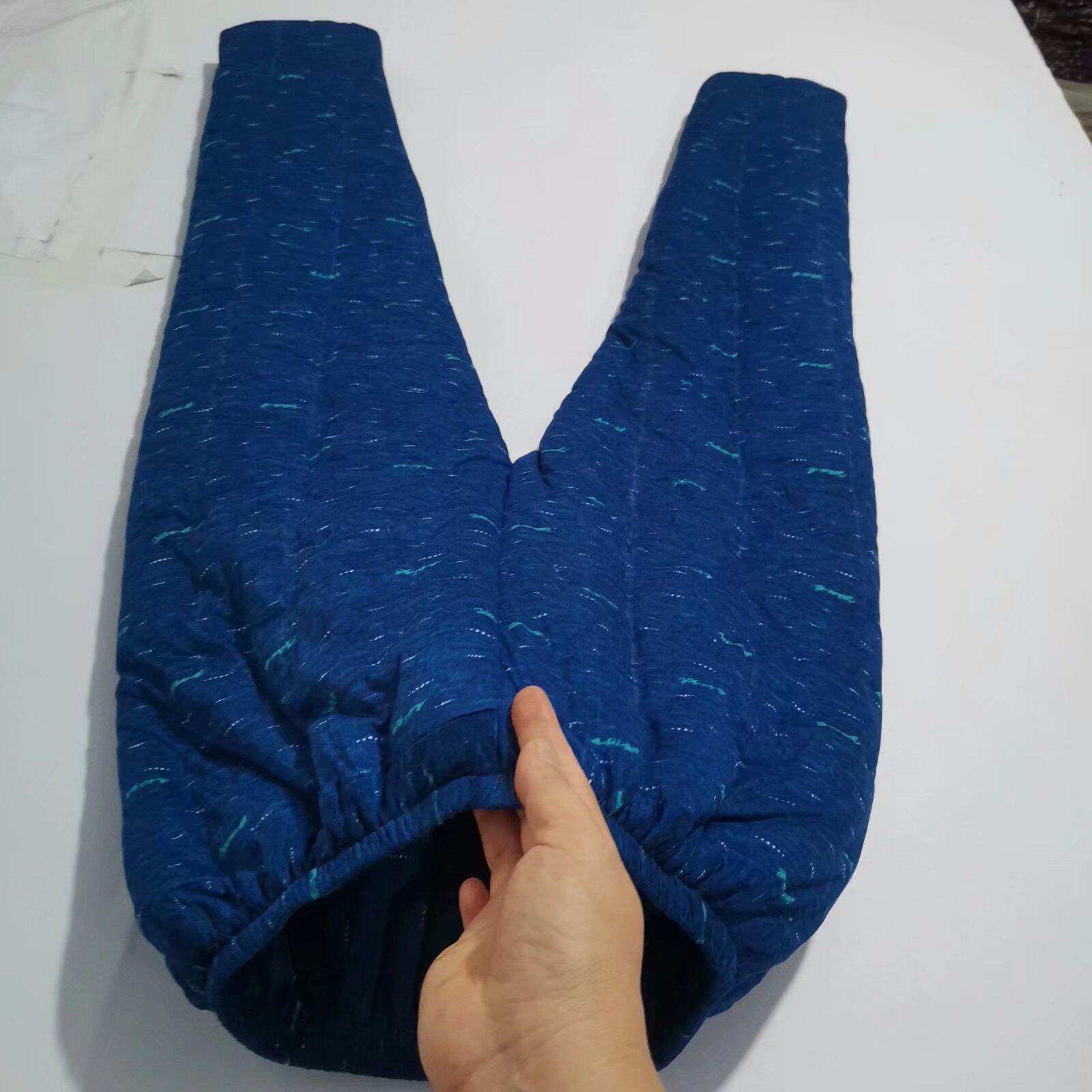 Winter men and women handmade pure cotton cotton trousers Elastic Modale elastic waist deep crotch thickened kneecap warm set