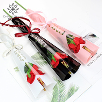 Teachers Day heart window single bag triangle bag single carnation rose bouquet bag flower packaging material