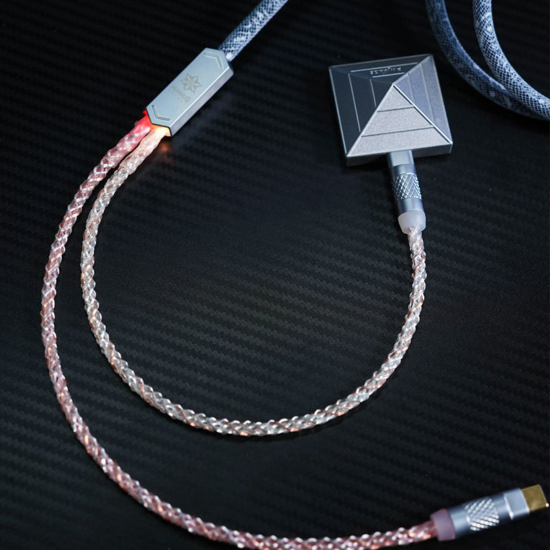 Fireworks-Esprots Cashew Flower One-To-Two Gaming Cable, Full 8K Magnetic Axis Mechanical Keyboard Data Cable
