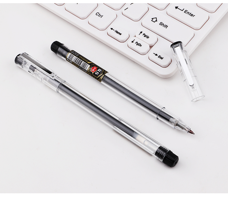 宝克中性笔W18透明笔杆0.5mm考试笔