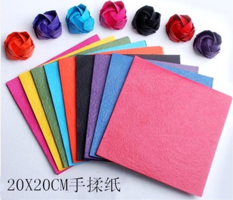 20cm cm color hand kneaded paper Kawasaki rose paper flower special origami handmade DIY lily paper bouquet material