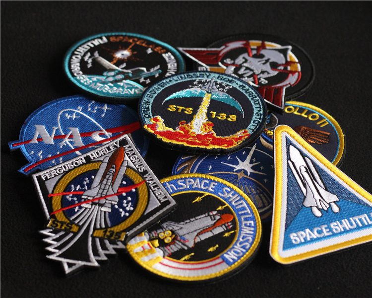 Thêu Velcro Sticker Không Gian Cơ Quan của Chiếc Áo Khoác Armband Discovery Tàu Con Thoi Thêu Sticker NASA Vải miếng dán lên áo