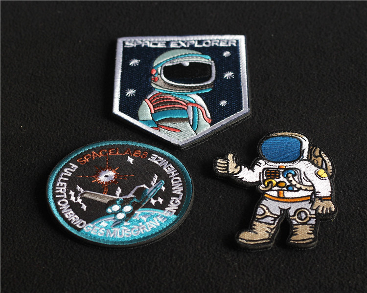 Không gian Thăm Dò Không Gian Sứ Mệnh Phi Hành Gia Ba Lô Sticker NASA Chuyến Bay Apollo Thêu Velcro Chương Armband miếng dán quần jean