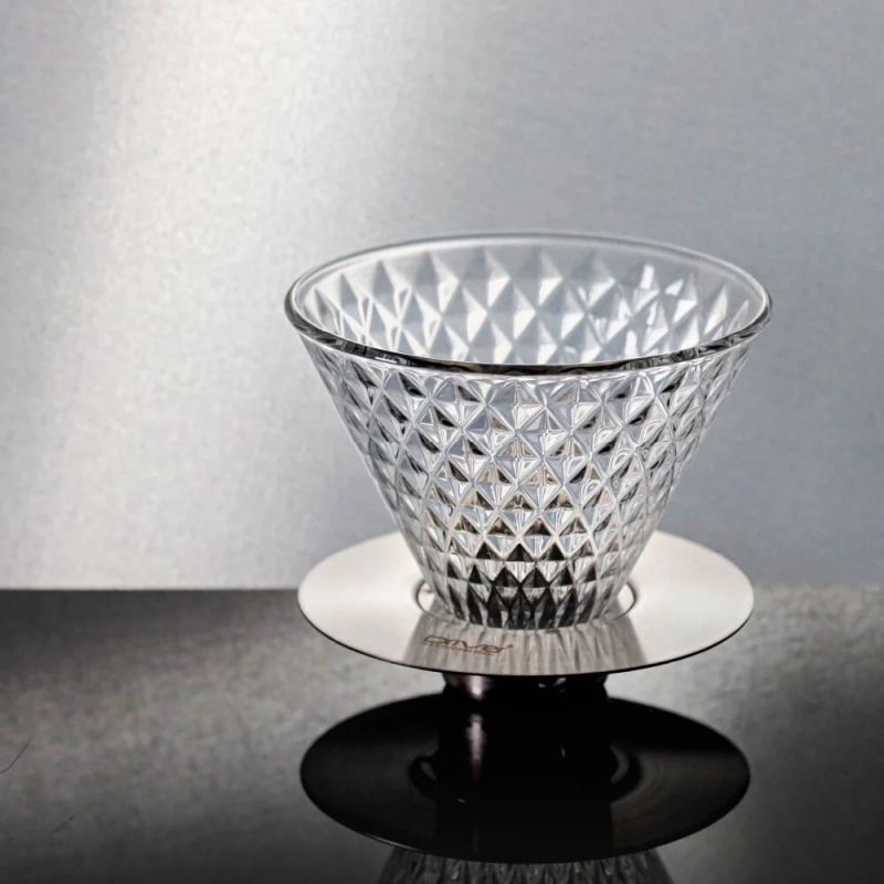 Taiwan Driver Hand-Brewed Coffee Pot Set for Home Use, Heat-Resistant Glass Drip-Type Diamond Filter Cup
