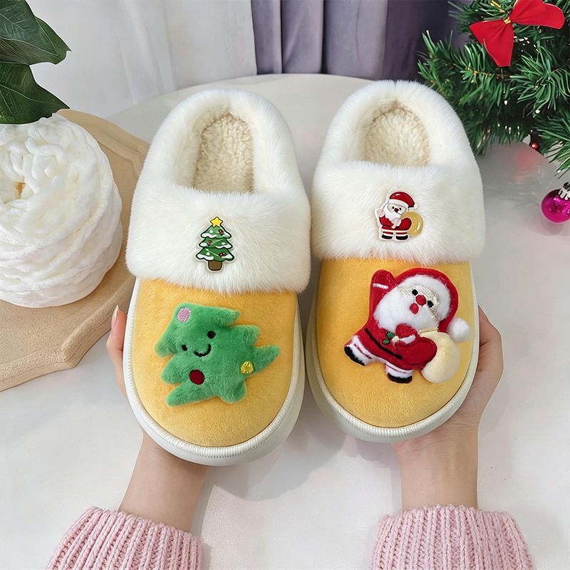 Christmas Cute Plush Slippers for Home, Warm and Comfortable, Cute Cartoon Couple Style, Men's and Women's Winter Style Christmas Cute Plush Slippers for Home, Warm and Comfortable, Cute Cartoon Couple Style, Men's and Women's Winter Style
