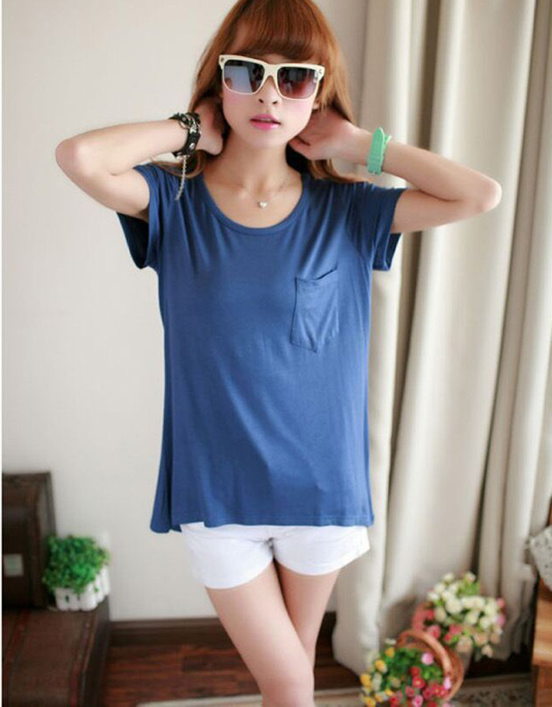 Có thể được đeo bên ngoài của phụ nữ mùa hè túi mỏng ngắn tay T-Shirt cotton lỏng kích thước lớn nhà thường dịch vụ đồ ngủ top