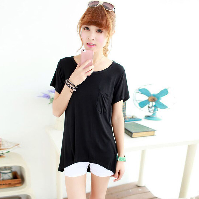 Có thể được đeo bên ngoài của phụ nữ mùa hè túi mỏng ngắn tay T-Shirt cotton lỏng kích thước lớn nhà thường dịch vụ đồ ngủ top