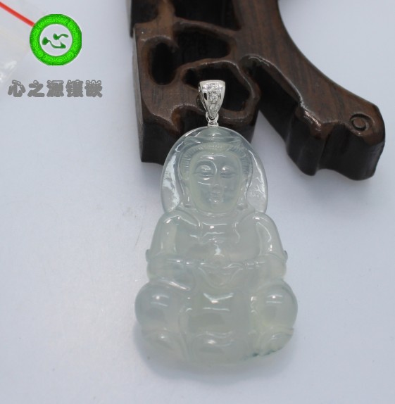 (Xing Family Workshop) Emerald Guanyin Pendant Personality Custom Inlaid Style 00001