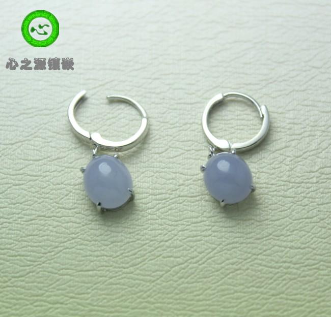 (Xingjia Workshop) Jade Egg Face Ear Card Earrings Personalized Custom K Gold Inlay 100762