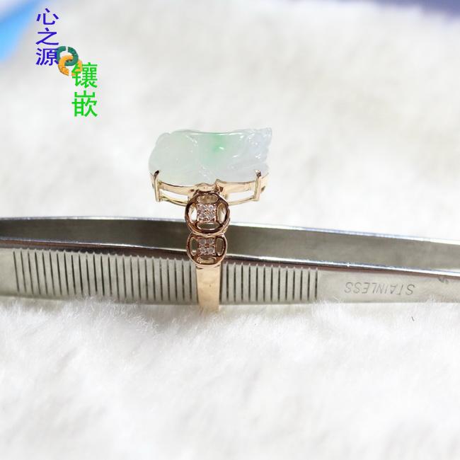 (Xing Family Workshop) Emerald leopard Ring Personality Customised K Gold Inlaid Section 9329 