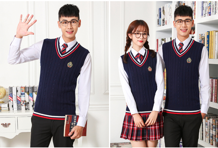 Áo vest nam đại học 2018 mùa thu đông mẫu cotton dày cổ chữ V cỡ lớn phục vụ lớp áo len đan đồ vest