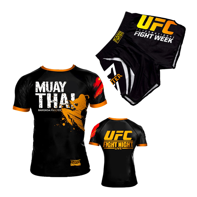 Ufc High-Elastic Tight-Fitting Quick-Drying T-Shirt Adult and Children's Shorts Venom Fighting Muay Thai Fighting Sanda Football Training Clothes