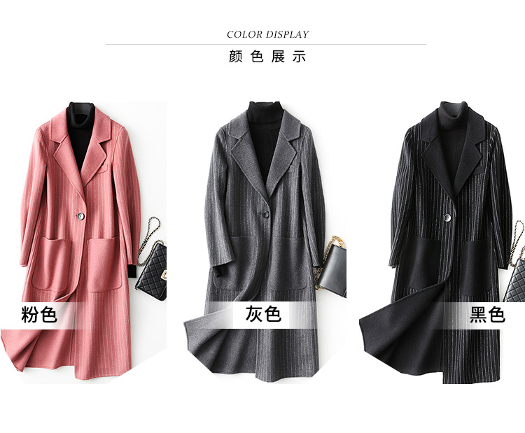 Mùa thu đông 2018 của phụ nữ mới thân hình mảnh dẻ, áo len cashmere hai mặt trong phần dài áo len mỏng măng tô nữ