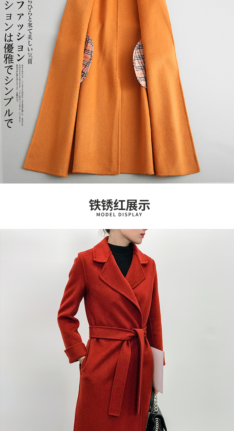 Áo khoác cashmere hai mặt 2018 thu đông dài mới dành cho nữ với áo khoác len mỏng len ao khoac