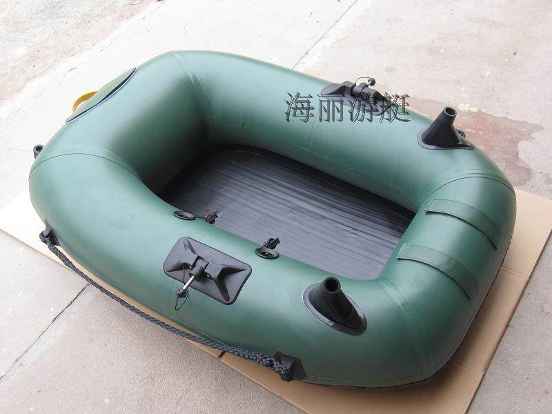 Thickened one-person army green rubber boat wear-resistant Luya fishing boat single-person sea pole playing nest delivery light kayak