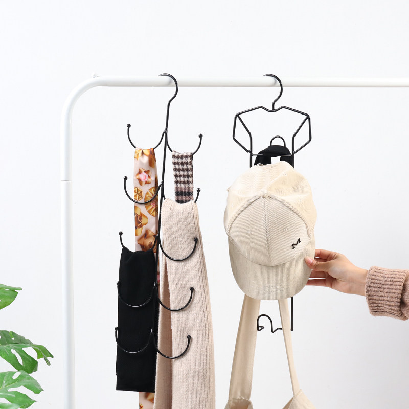 Multi-functional hanging scarf rack Home leather led strap storage artifact silk scarves stockings display rack circle ring hanger
