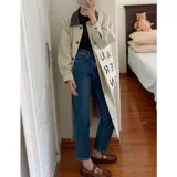 Плащ, куртка, осеннее длинное японское пальто для отдыха, коллекция 2023, подходит для подростков