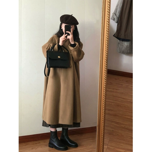 Шерстяное пальто, демисезонная зимняя куртка, подходит для подростков, увеличенная толщина