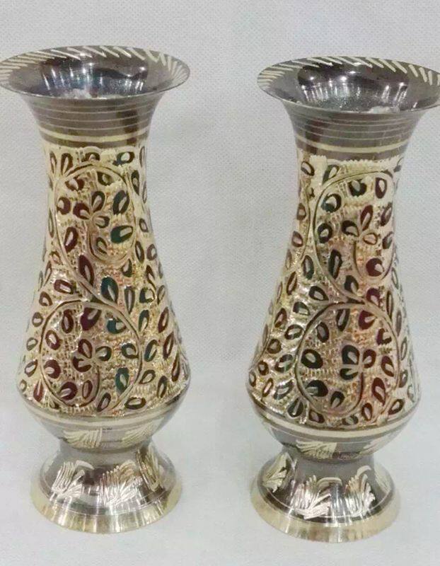 8-inch copper vase Pakistani bronzer bronze bottle pattern random
