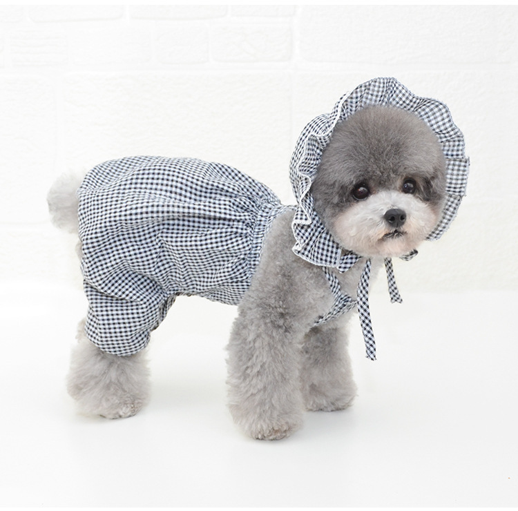 Summer Korean-Style Four-Legged Dog Jumpsuit for Teddy, Bichon, Pomeranian, Maltese, Thin Anti-Dirt Pumpkin Pants