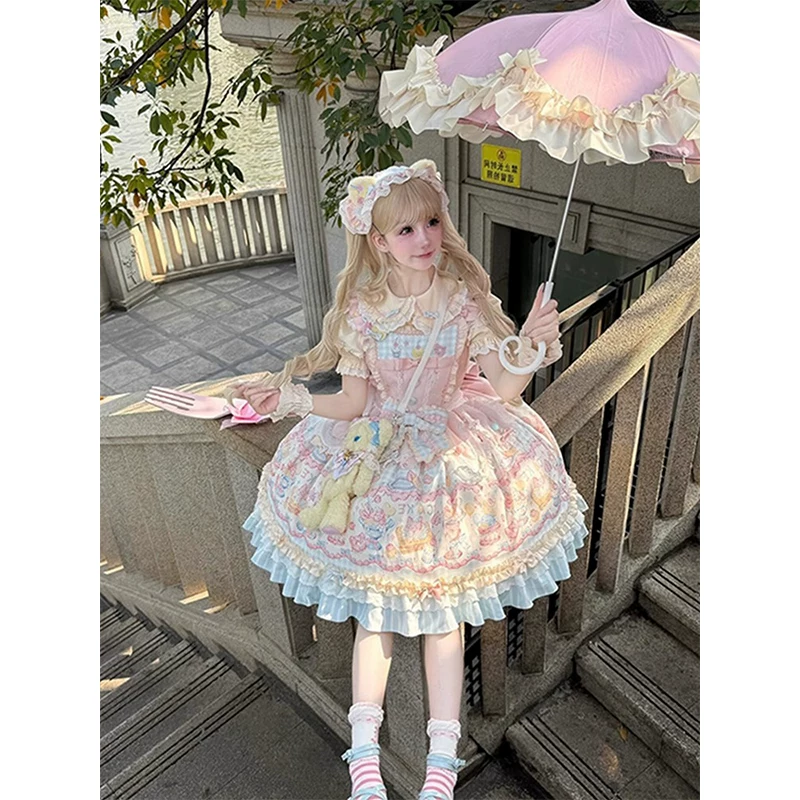 Летняя милая юбка, стильLolita, полный комплект