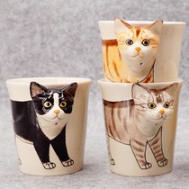 Thai cat ceramic mug female cute couple creative personality hand-painted cup men give birthday gift