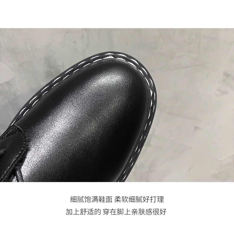 Martin boots của phụ nữ 2020 mùa xuân và mùa thu mô hình mới lưới màu đỏ thời trang phong cách Anh mùa thu giày hoang dã đơn khởi động ủng ngắn - Giày ống