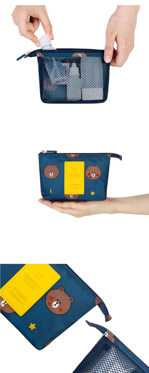 Dòng bạn bè / độc quyền Brown Bear Travel Túi lưu trữ kỹ thuật số Túi mỹ phẩm Túi giặt Túi hoàn thiện