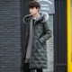 Bộ đồ cotton nam 2018 mới dài mùa đông phiên bản Hàn Quốc của xu hướng tự tu dưỡng xuống áo khoác nam thanh niên trùm đầu