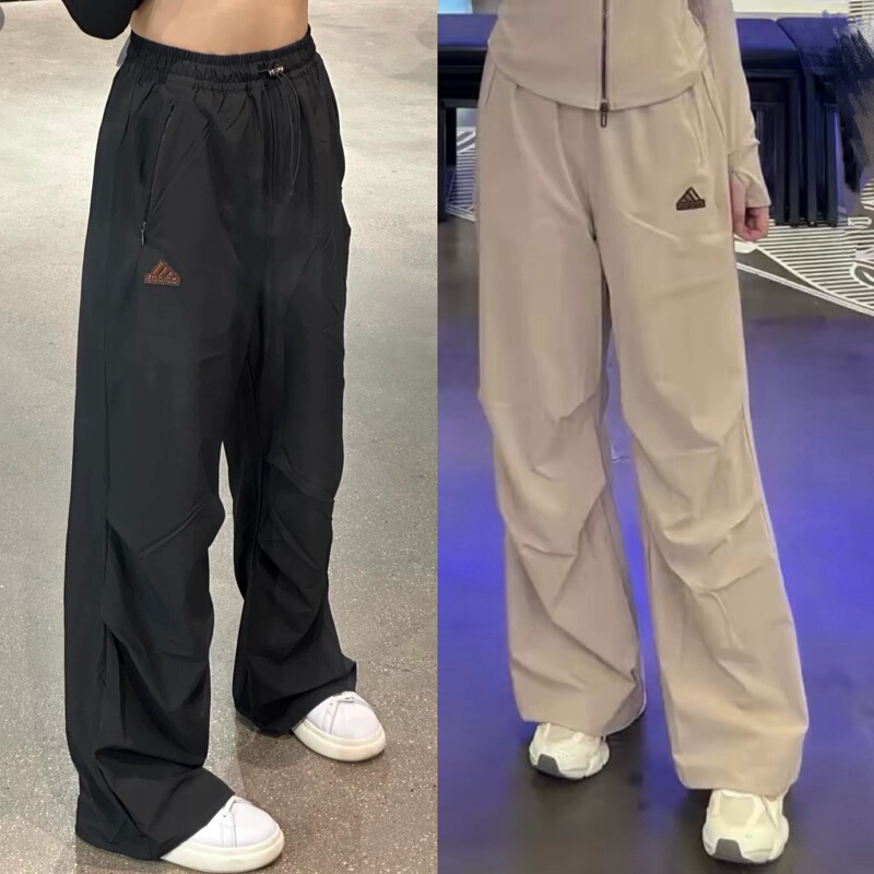Huahua Outlet Genuine Adidas Women's Quick-Dry Sports Loose Straight-Leg Paratrooper Pants Jj1099 Jj1100