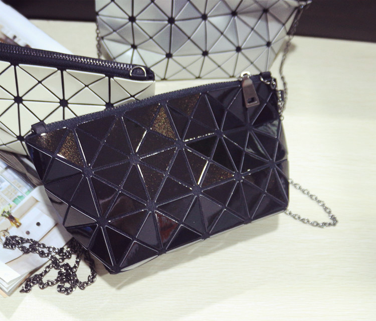 女士包包2017韩版新款几何菱格链条包亮片镭射小包包单肩斜跨包潮