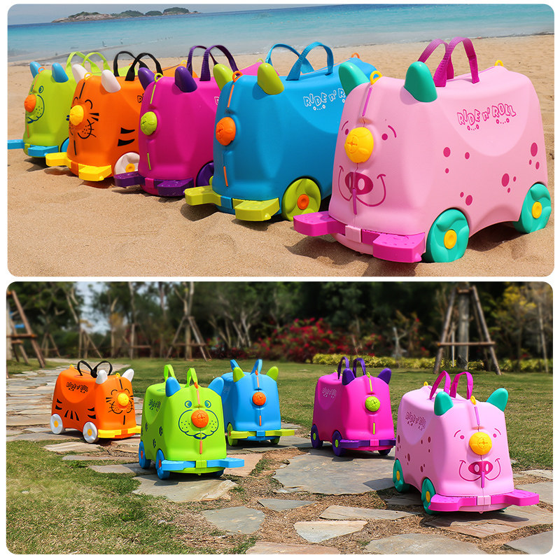 Children's suitcase can be mounted cartoon suitcase baby multi-functional drag boys and girls toys Children's Day gift - Taobao