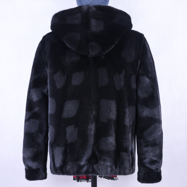 Baojiamei Mink Vest Jacket Men's Hooded Short Mink Fur Removable Sleeves Fashion Fur Coat trendy