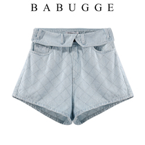 ins tide denim shorts women 2020 spring summer new Korean version net red with slim height waist and wide leg shorts