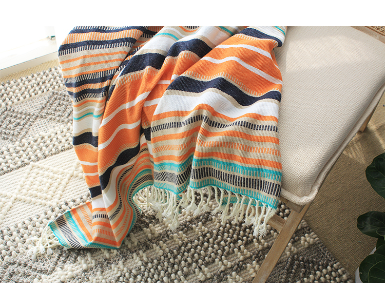 sọc New Bohemian gió quốc gia Ấn Độ ghế thảm trang trí đi chăn mền miễn phí vận chuyển thường màu - Ném / Chăn chăn nhung mỏng