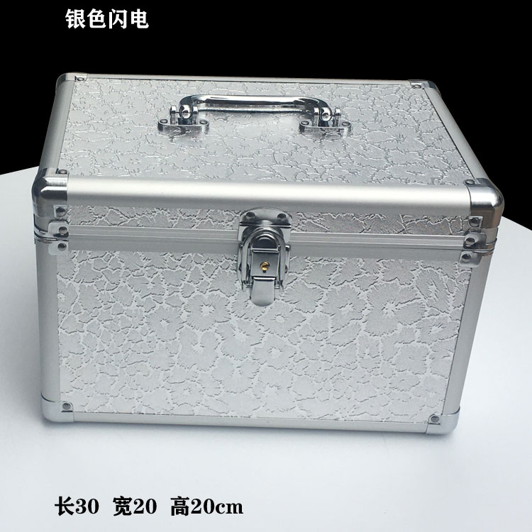 Medium Large Professional Single Lock Makeup Case with Mirror Storage Box Nail Art Embroidery Toolbox and Makeup Portable