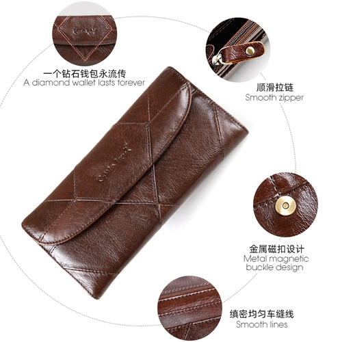 Бумажник, сумка через плечо, вместительный и большой длинный картхолдер, ретро маленькая сумка клатч, коллекция 2023, из натуральной кожи