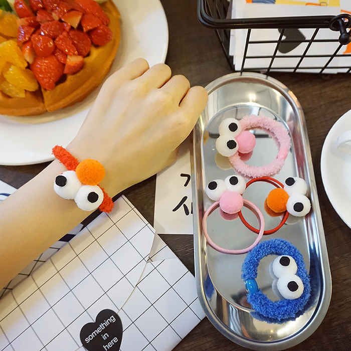 Net red hair circle female cute rubber band hair rope big eyes Simple temperament tie hair small leather band Korea ins hair accessories