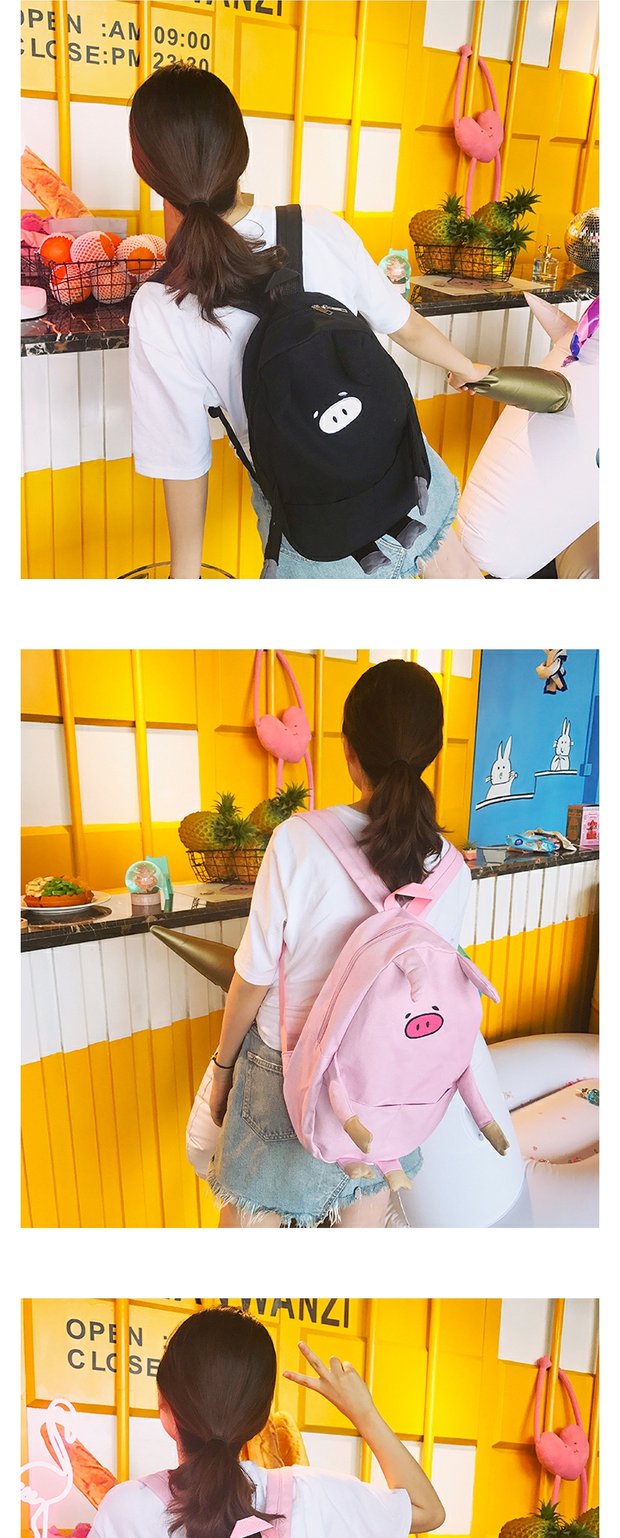 Ramen bóng, túi đeo vai, thời trang đường phố, túi heo, túi đi học, nữ mềm mại, Nhật Bản xấu xí dễ thương, ba lô dễ thương, túi heo balo nữ đẹp đi học