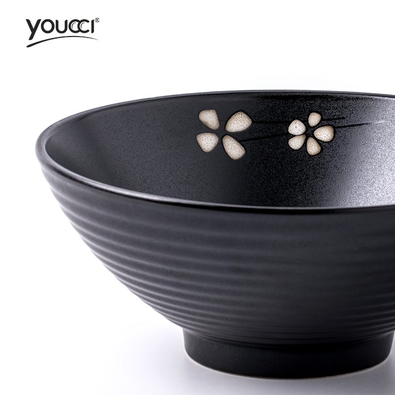 Japanese and wind tableware ceramic bowl creative home eat rice bowl rice bowls tall bowl of hand - made hat to bowl of beef noodles in soup bowl