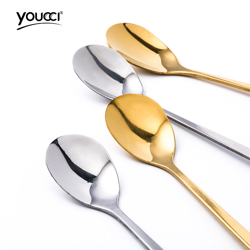 Stainless steel coffee spoon with the mixing spoon long spoon, spoon, dessert spoon handle ceramic knife spoon