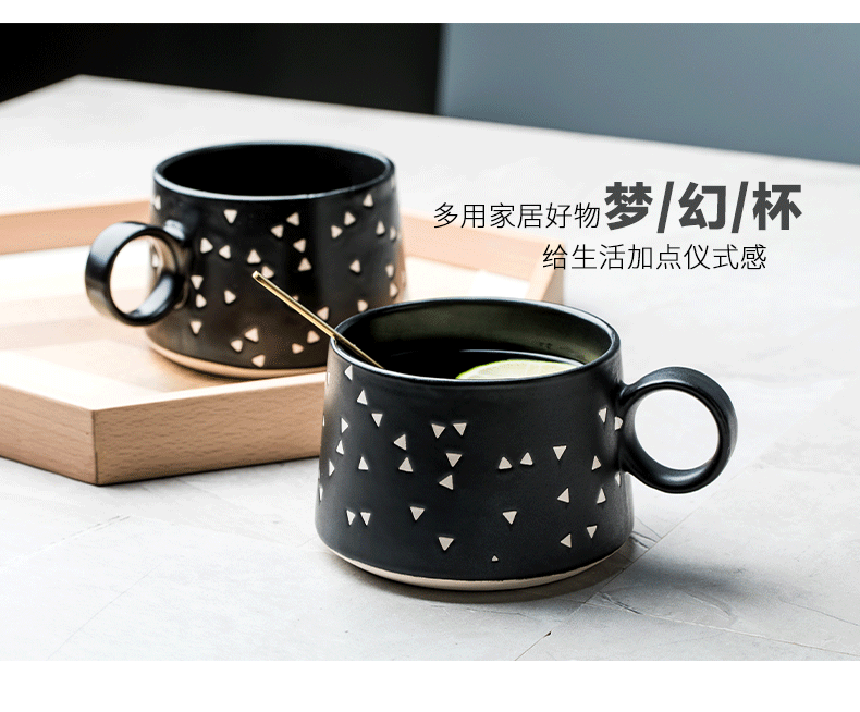 Cup of creative move trend mark Cup coffee Cup Japanese large breakfast Cup hand - made ceramic Cup